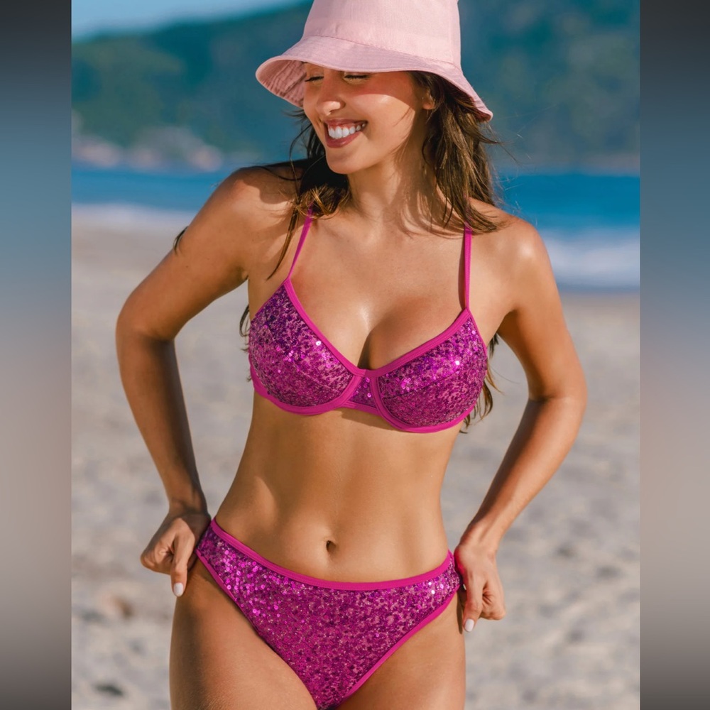 Brand new pink sequin bikini - Picture 4 of 4